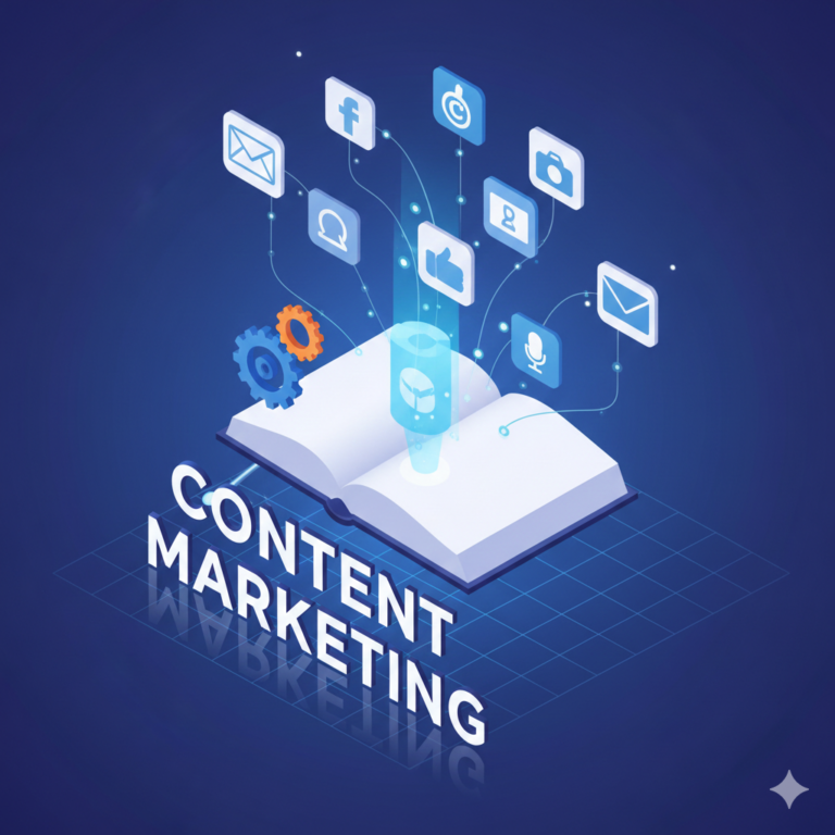 Digital marketing freelancer creating content marketing strategy for brand visibility and traffic growth